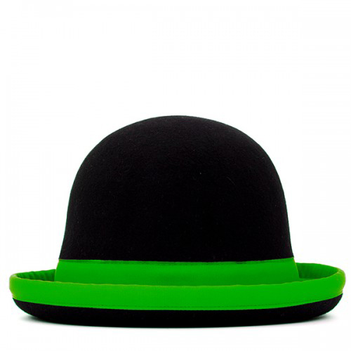 Melone schwarz mit grüner Borte